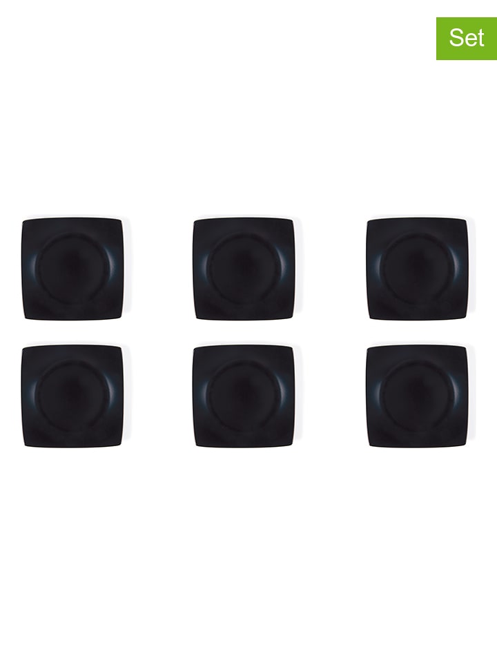 Trendy Kitchen by EXCÉLSA Talerzyki deserowe (6 szt.) "Eclipse" w kolorze czarnym - 21 x 21 cm rozmiar: onesize