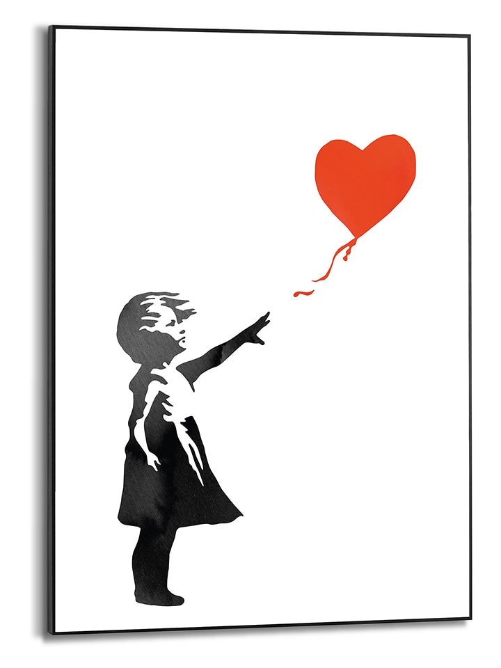 Orangewallz Druk artystyczny "Girl with red balloon" w ramce rozmiar: 40x50 cm