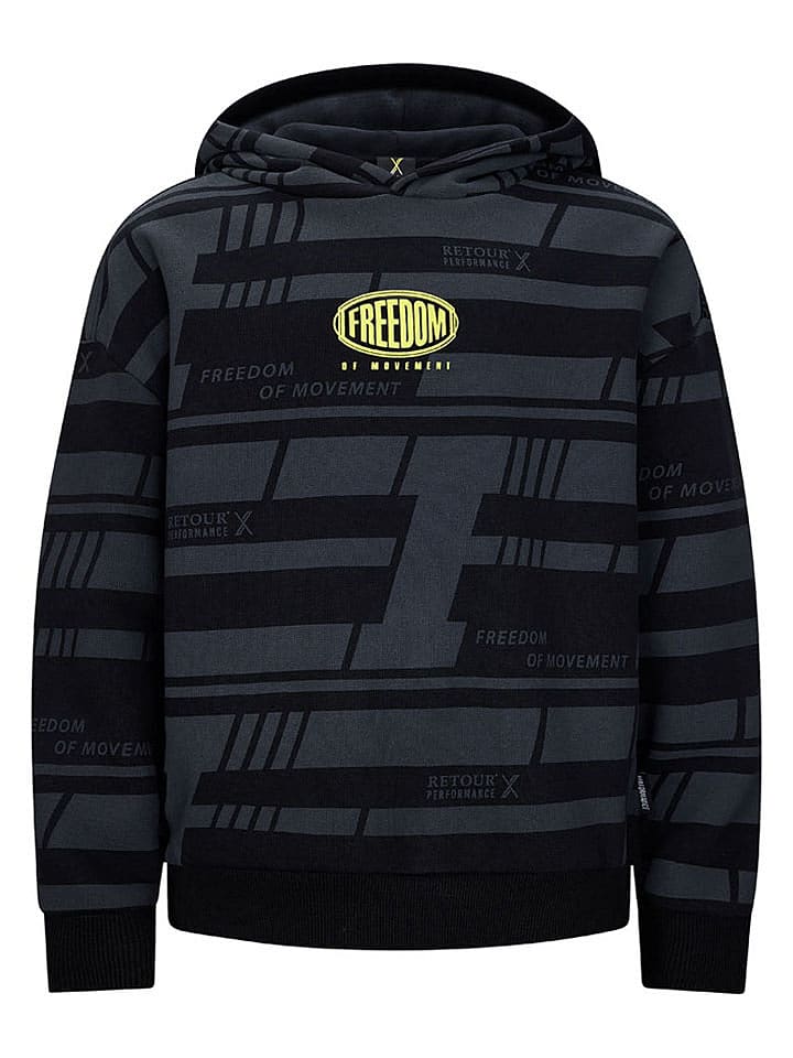 Retour Bluza "Fast" w kolorze szaro-czarnym rozmiar: 146/152