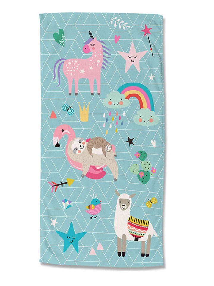 Good Morning Ręcznik plażowy "Moody" w kolorze błękitnym ze wzorem rozmiar: 75x150 cm