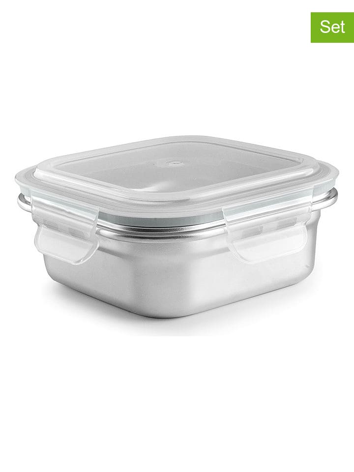 Ibili Pojemniki (2 szt.) "Keepklin" w kolorze srebrnym - 500 ml rozmiar: onesize