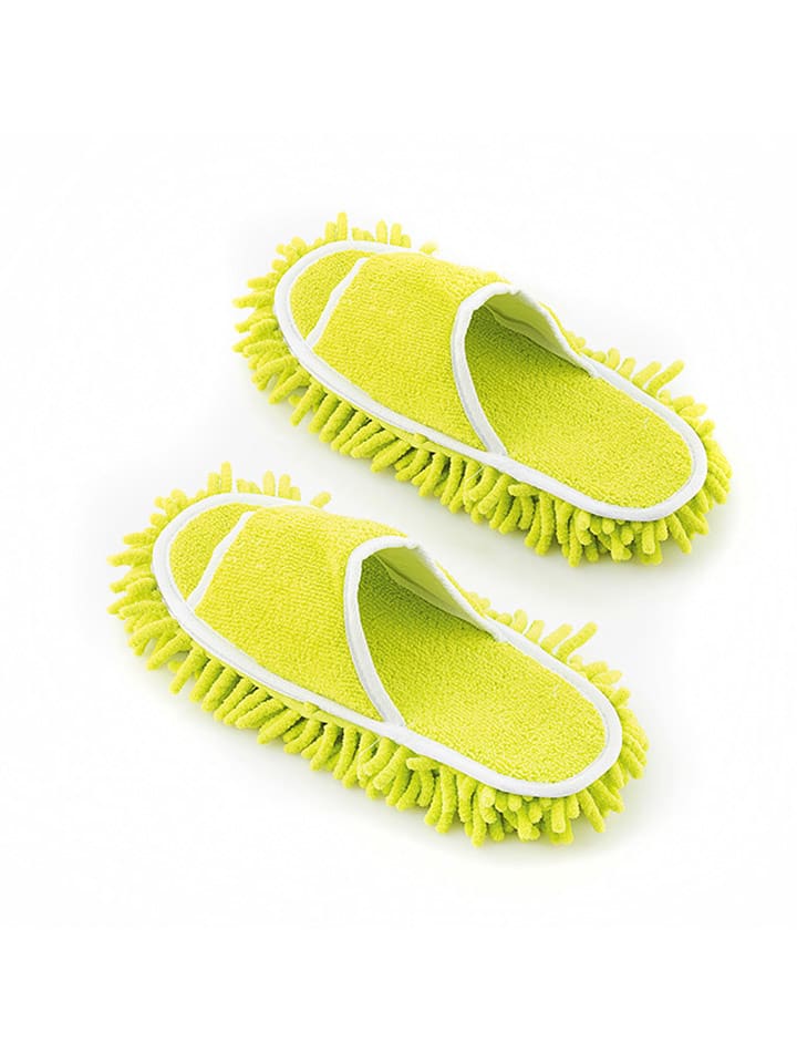 InnovaGoods Kapcie mopujące w kolorze limonkowym - 27 x 4 x 11 cm rozmiar: onesize