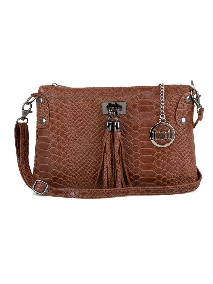 Mia Tomazzi Skórzana torebka "Navigli" w kolorze brązowym - 22 x 15 x 4 cm rozmiar: onesize