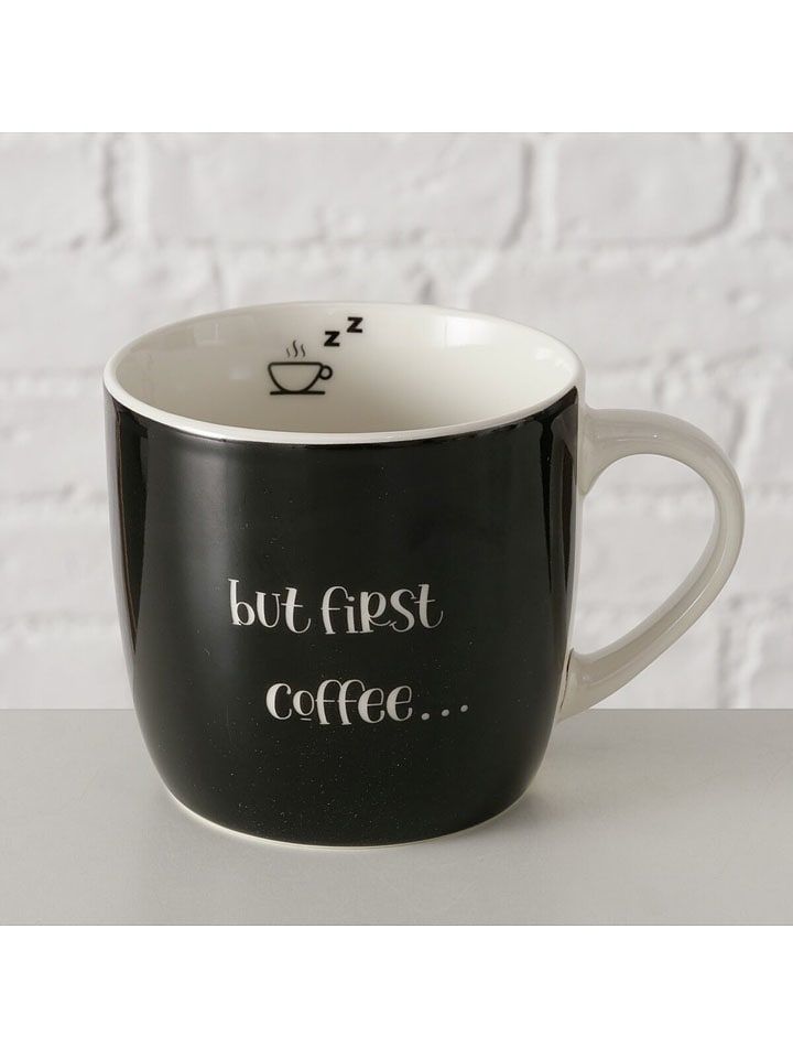 Boltze Kubek jumbo "Coffeefirst" w kolorze czarnym - 420 ml rozmiar: onesize