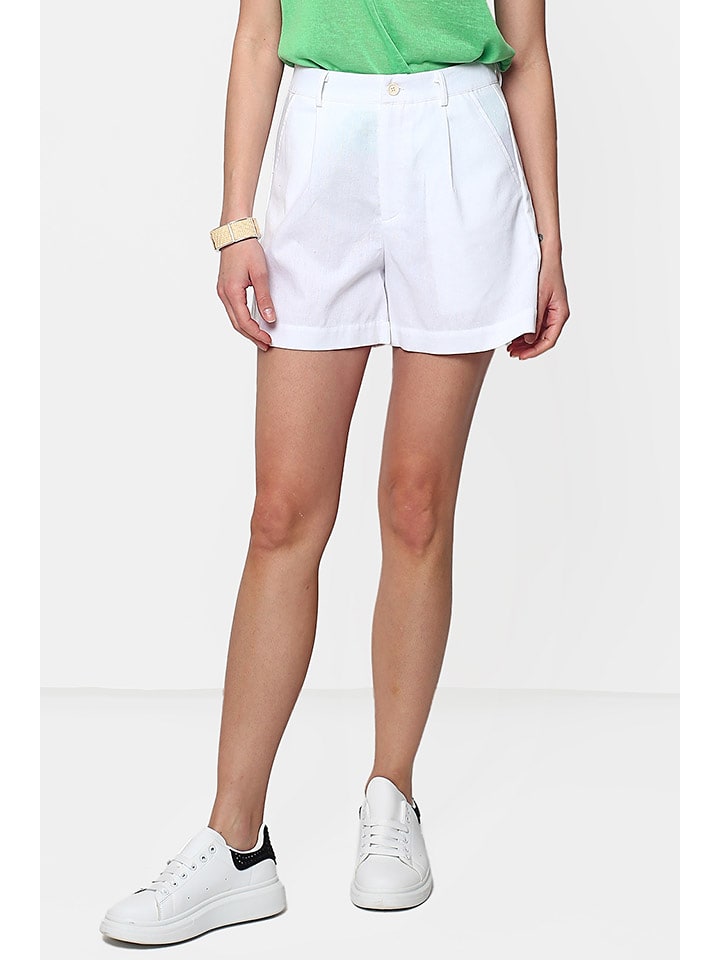 Le Jardin du Lin Lniane szorty w kolorze białym rozmiar: 40