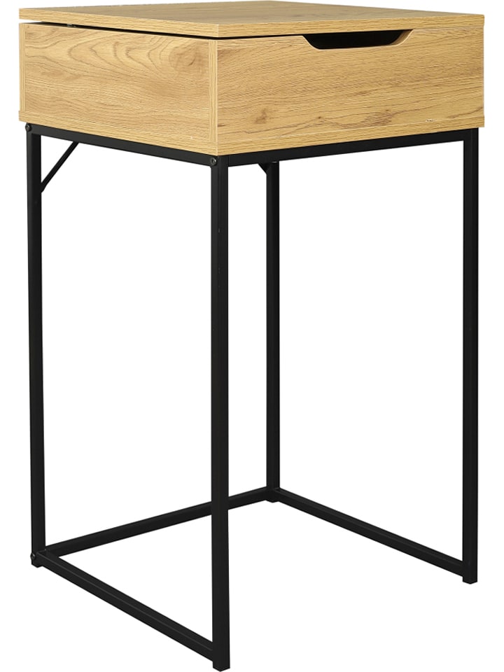 THE HOME DECO FACTORY Stolik "Abbott" w kolorze czarno-brązowym - 45 x 77 x 45 cm rozmiar: onesize