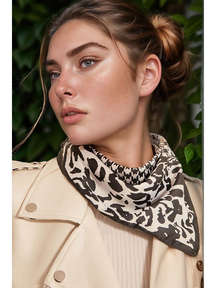 Lucky Bees Chusta w kolorze brązowo-kremowym - 50 x 50 cm rozmiar: onesize