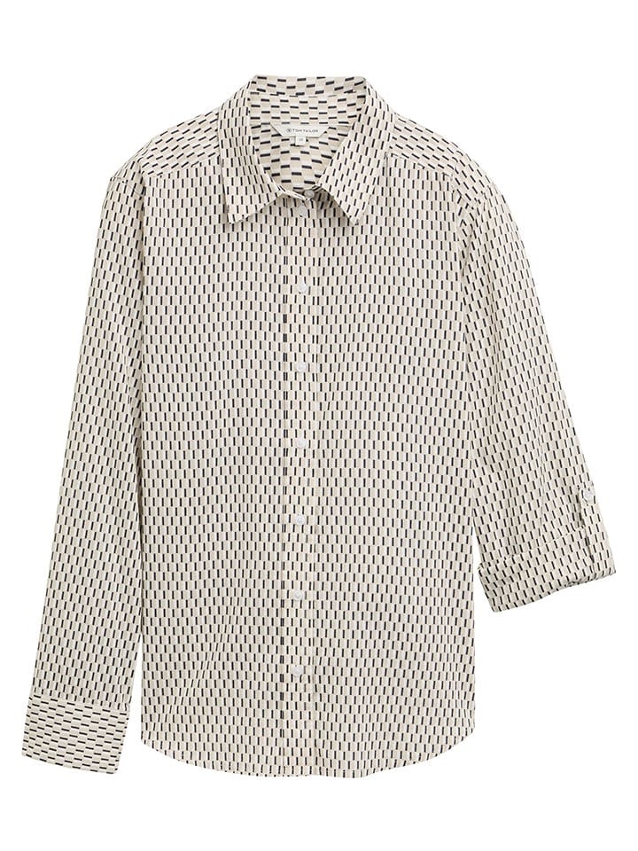 Tom Tailor Koszula w kolorze beżowo-antracytowo-białym rozmiar: 38