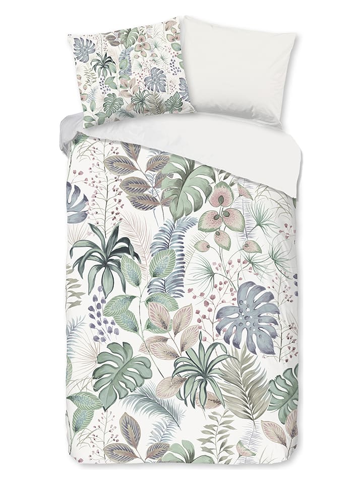 Good Morning Komplet pościeli "Abel" w kolorze biało-zielonym rozmiar: 200x220 cm