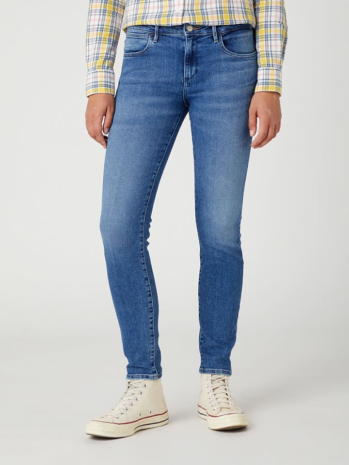 Wrangler Dżinsy "Raven" - Skinny fit - w kolorze niebieskim rozmiar: W28/L32