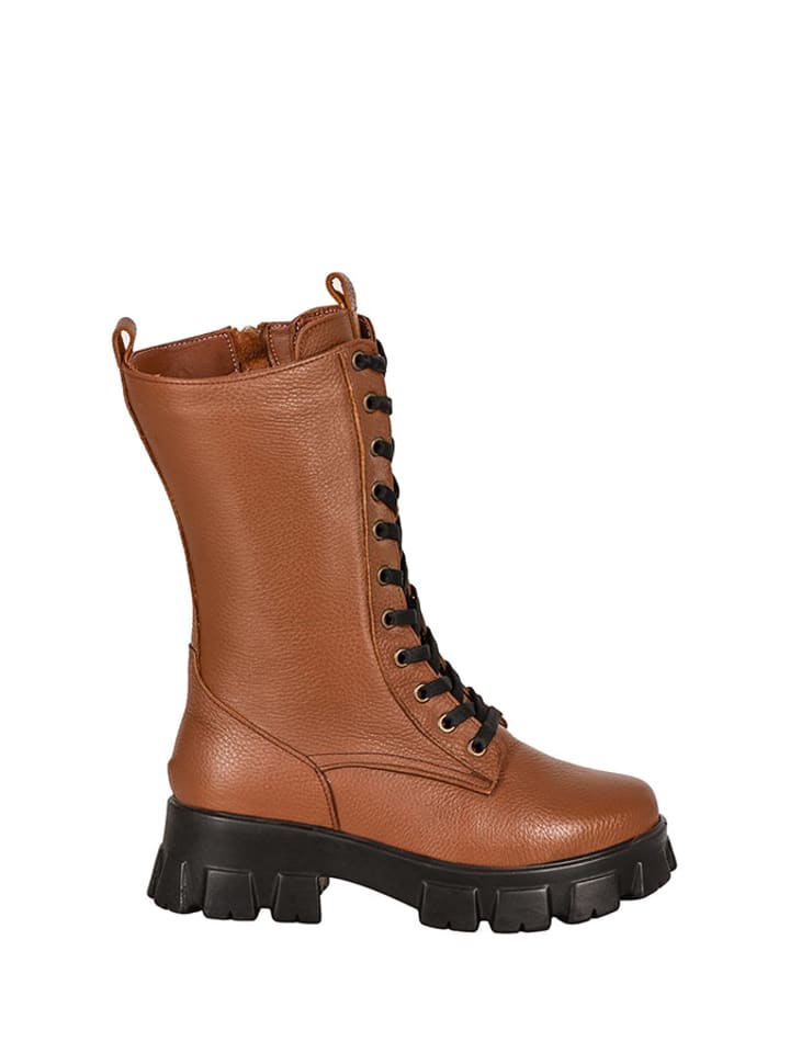 Moosefield Skórzane botki w kolorze jasnobrązowym rozmiar: 39