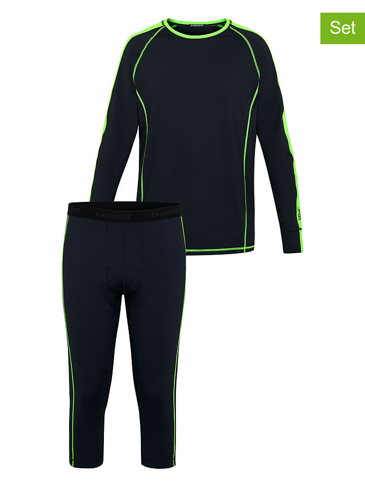 Chiemsee 2-częściowy zestaw bielizny sportowej w kolorze czarno-zielonym rozmiar: XL