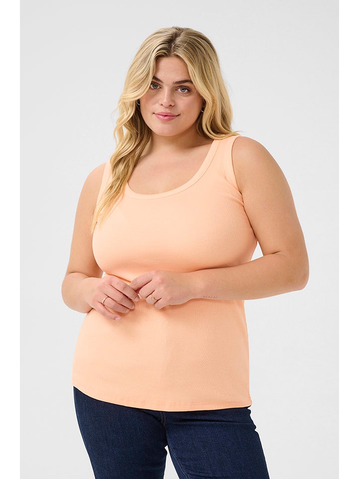 KAFFE curve Top w kolorze brzoskwiniowym rozmiar: XL