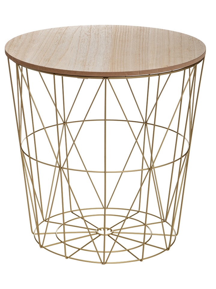 Joybos Stolik w kolorze złoto-beżowym - wys. 41 x Ø 40 cm rozmiar: onesize