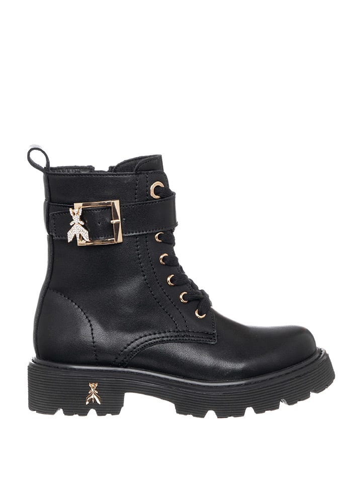 Patrizia Pepe Skórzane botki w kolorze czarnym rozmiar: 40