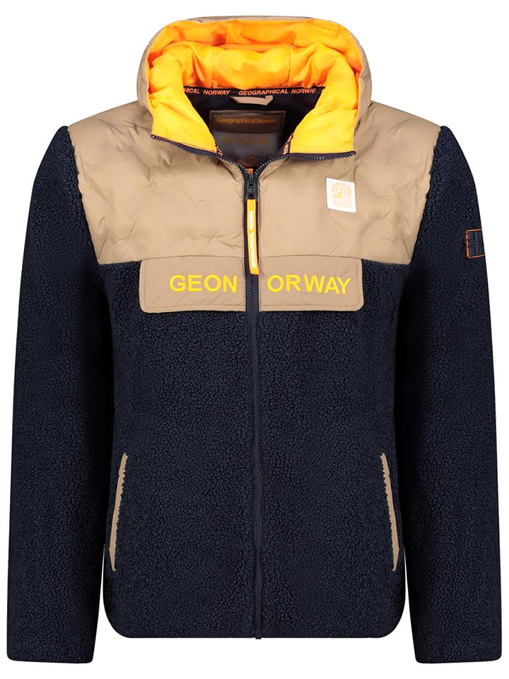 Geographical Norway Kurtka polarowa "Teclass" w kolorze granatowo-beżowym rozmiar: XL