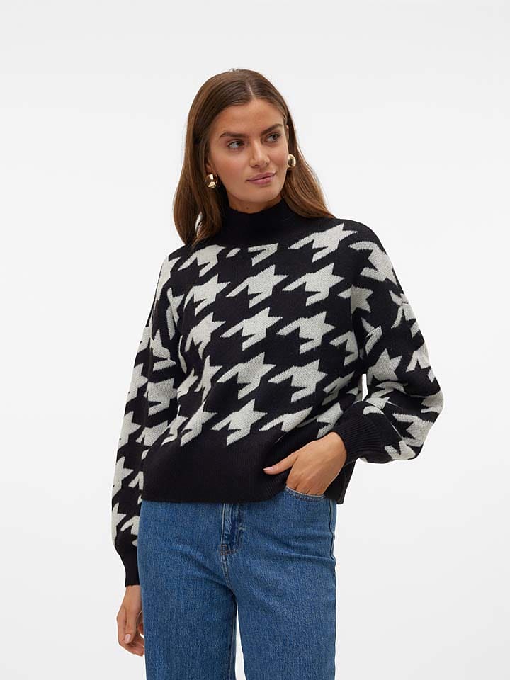 Vero Moda Sweter w kolorze czarno-białym rozmiar: L