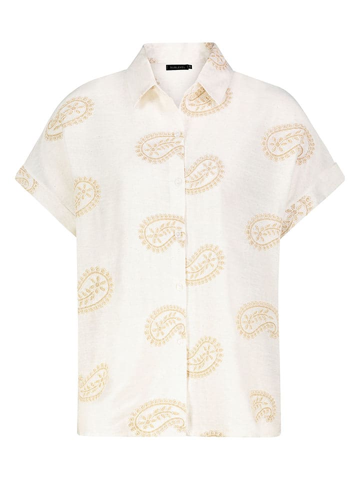 Sublevel Bluzka w kolorze beżowo-kremowym rozmiar: M/L