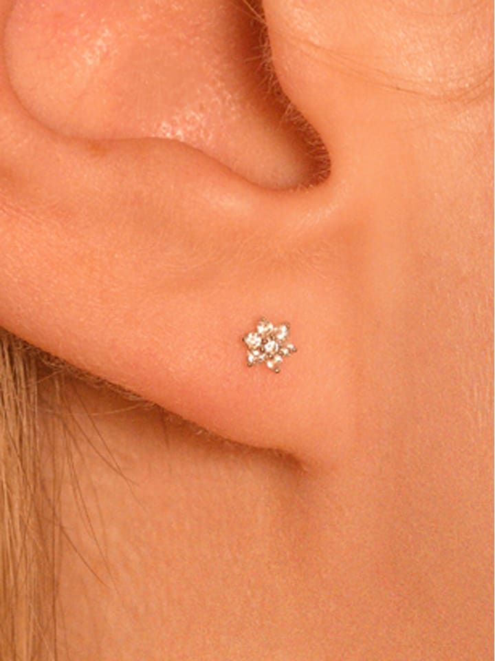 OR ÉCLAT Złote kolczyki-wkrętki "For Her" z cyrkoniami rozmiar: onesize