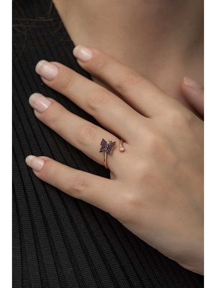 Heliophilia Srebrny pierścionek z cyrkoniami rozmiar: onesize