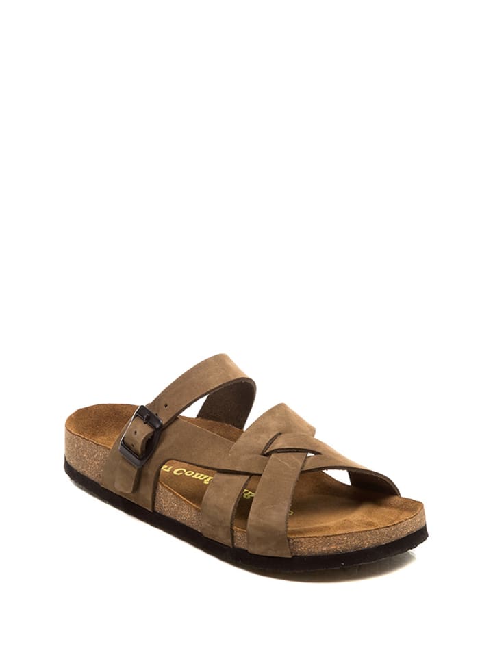 Comfortfusse Skórzane klapki w kolorze jasnobrązowym rozmiar: 36