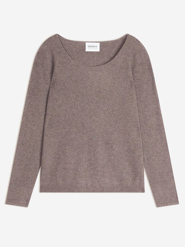 Perfect Cashmere Kaszmirowy sweter "Lindsay" w kolorze szarobrązowym rozmiar: S