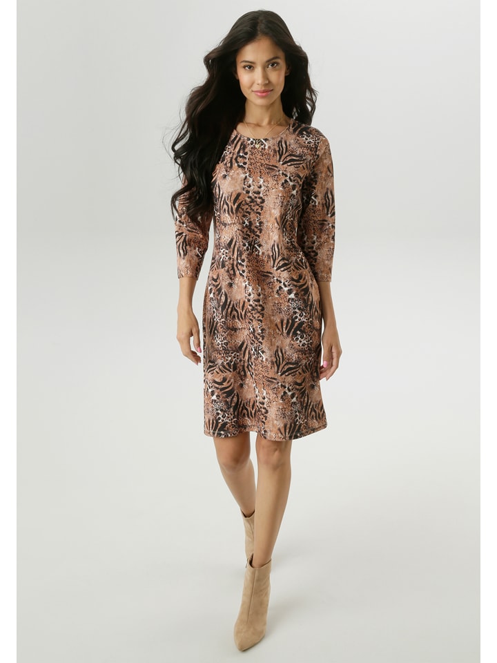 Aniston Sukienka w kolorze jasnobrązowo-czarnym rozmiar: 38