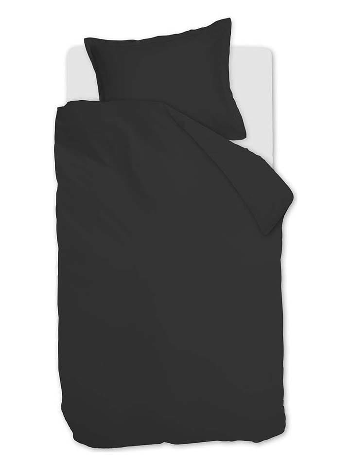 Ambiante Komplet pościeli satynowej "Uni" w kolorze czarnym rozmiar: 135x200 cm