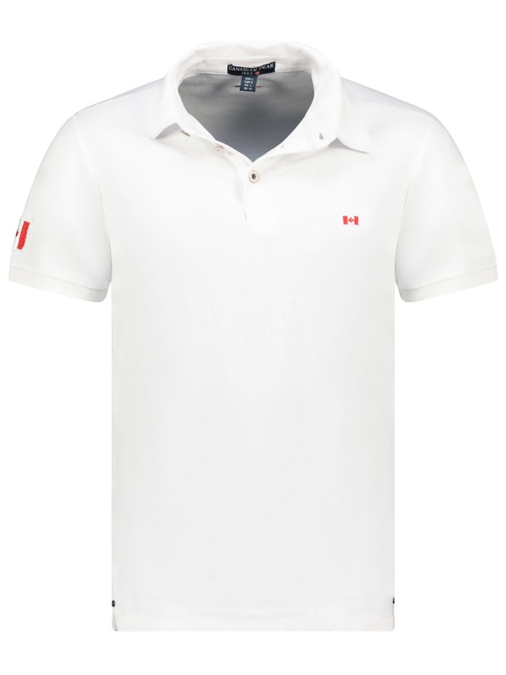 Canadian Peak Koszulka polo "Karseak" w kolorze białym rozmiar: S