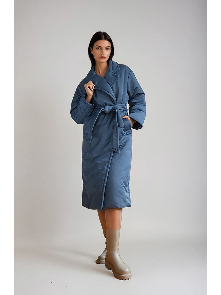 Monki Płaszcz przejściowy w kolorze granatowym rozmiar: L
