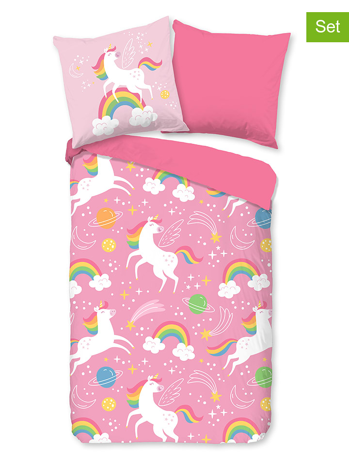 Pure 2-częściowy komplet w kolorze jasnoróżowym z mikrofibry rozmiar: 140x200 cm