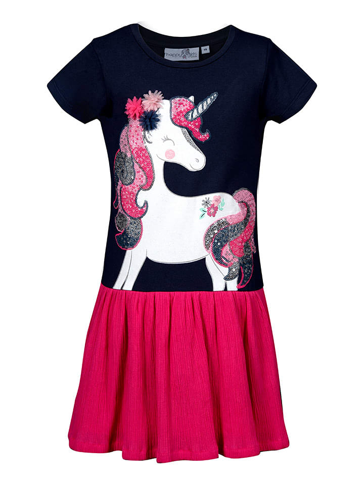 happy girls by Eisend Sukienka w kolorze różowo-granatowym rozmiar: 104