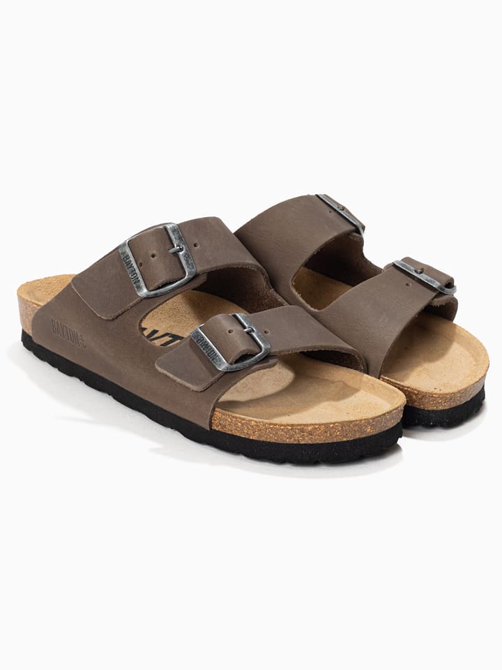 BAYTON Skórzane klapki "Atlas" w kolorze brązowym rozmiar: 41