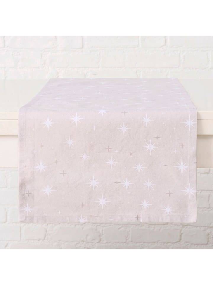 Boltze Bieżnik "Starla" w kolorze biało-jasnoróżowym - 140 x 40 cm rozmiar: onesize