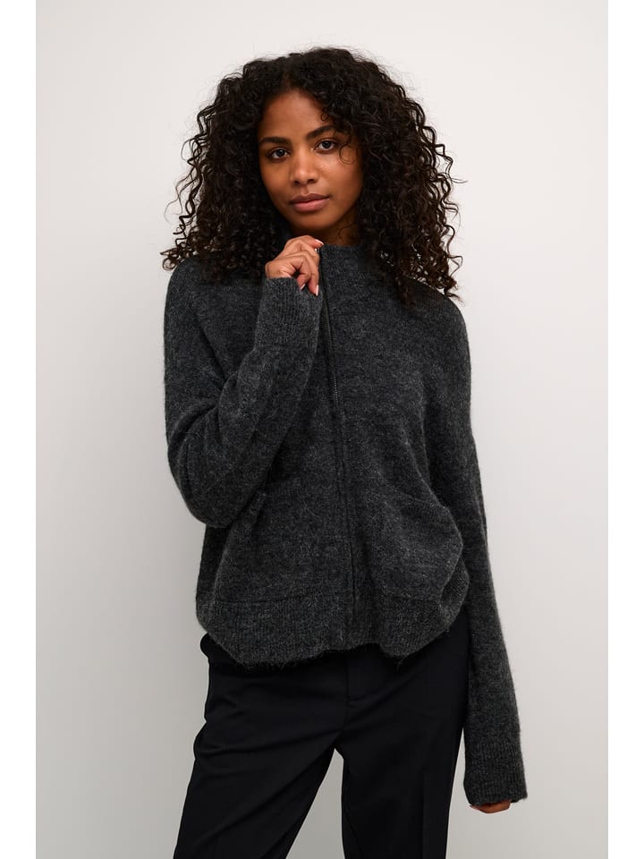 Kaffe Wełniany kardigan "Kavera" w kolorze antracytowym rozmiar: L