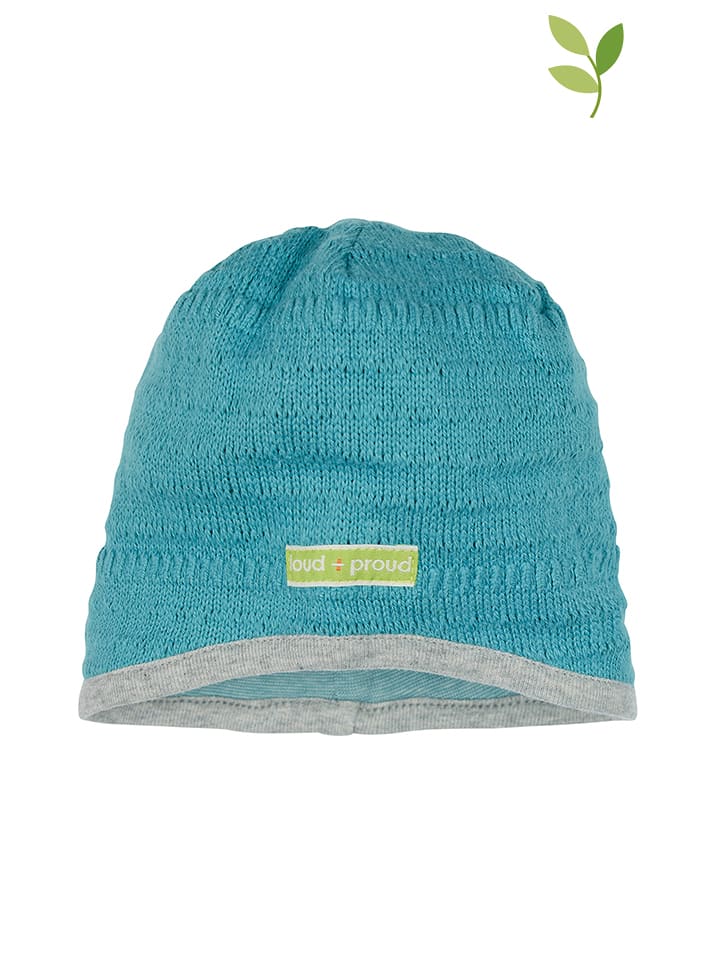 loud + proud Dwustronna czapka w kolorze błękitnym rozmiar: 86/92
