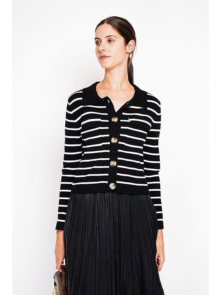 ASSUILI Kardigan w kolorze czarno-białym rozmiar: 40