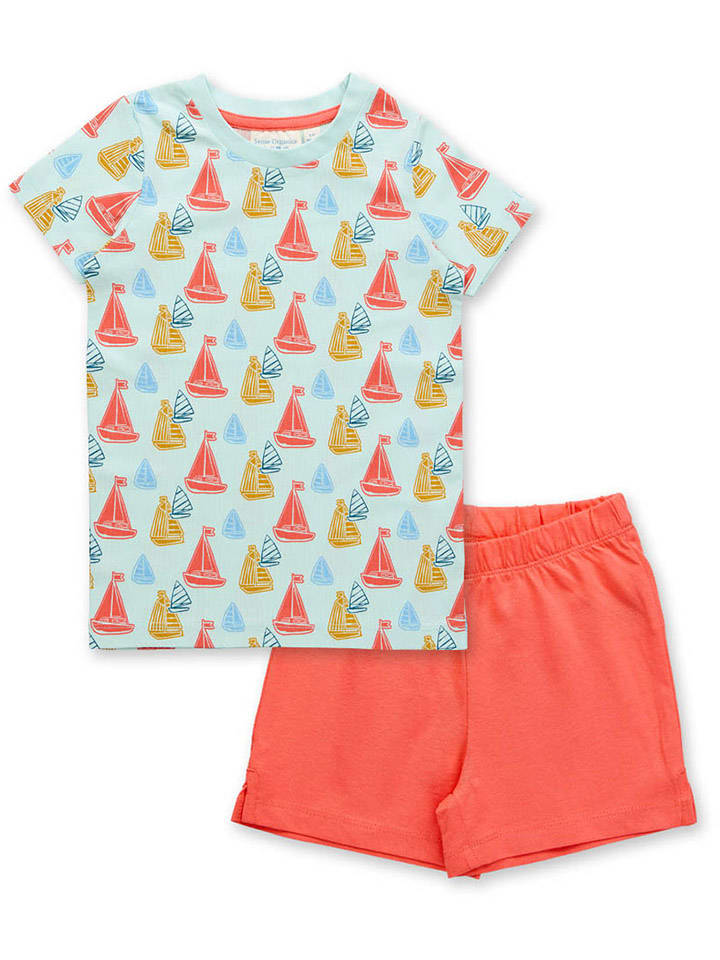 Sense Organics Piżama w kolorze błękitno-pomarańczowym rozmiar: 98/104