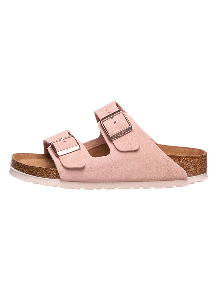 Birkenstock Skórzane klapki "Arizona" w kolorze jasnoróżowym rozmiar: 37