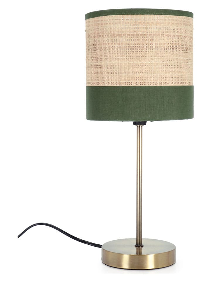 Bizzotto Lampa stołowa "Aylen" w kolorze beżowo-zielonym - wys. 39 x Ø 16,5 cm rozmiar: onesize
