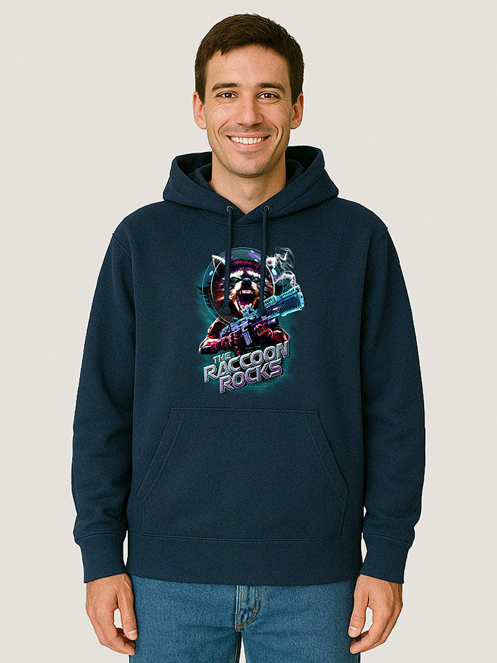 WOOOP Bluza "Raccoon Rocks" w kolorze granatowym rozmiar: L