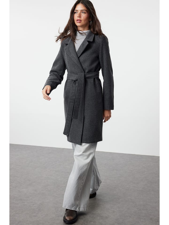 trendyol Płaszcz przejściowy w kolorze antracytowym rozmiar: 36