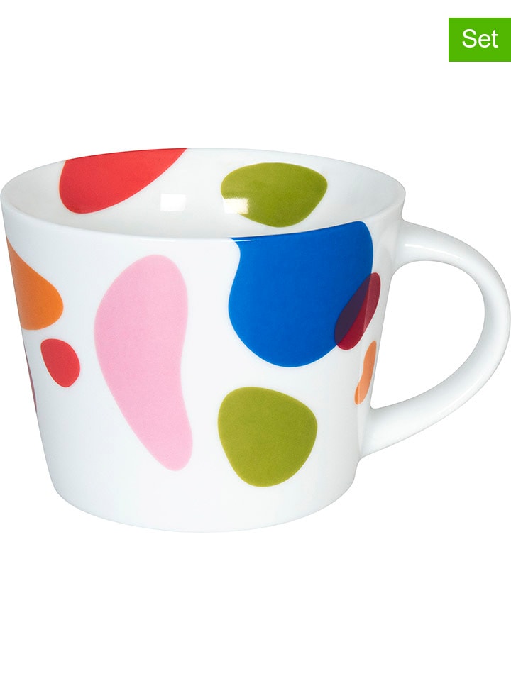 Könitz Kubki (2 szt.) "Flow" w kolorze białym ze wzorem - 420 ml rozmiar: onesize