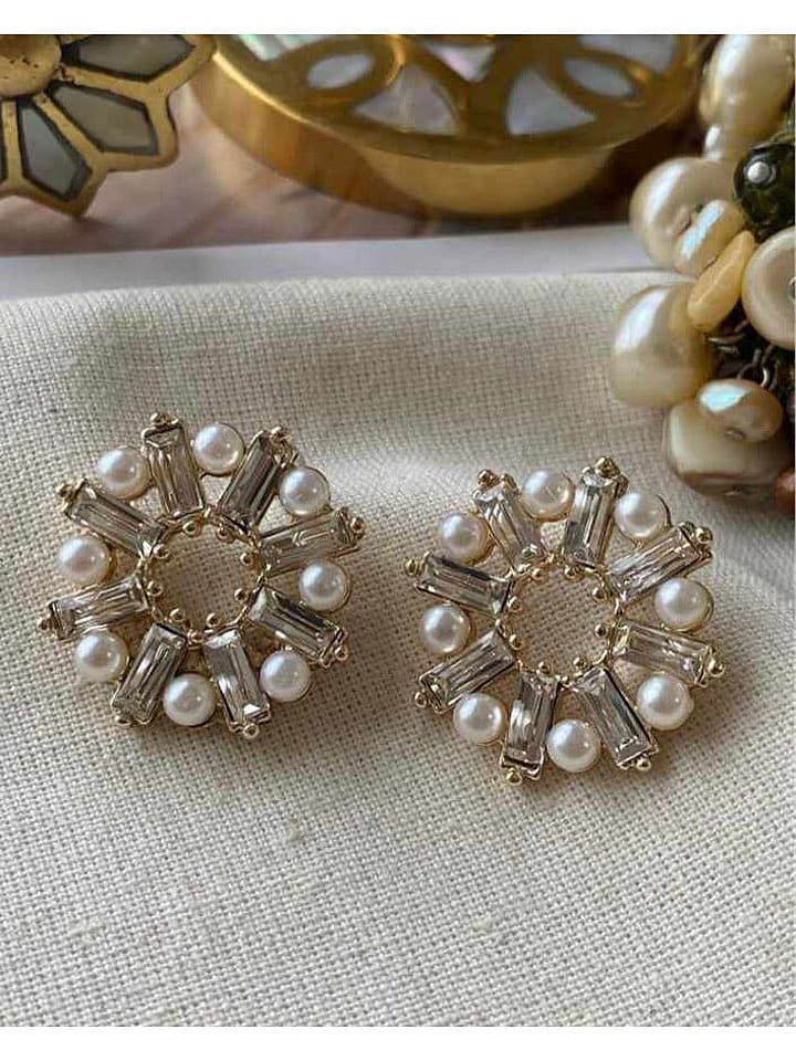 Luseera Pozłacane kolczyki-wkrętki z cyrkoniami rozmiar: onesize