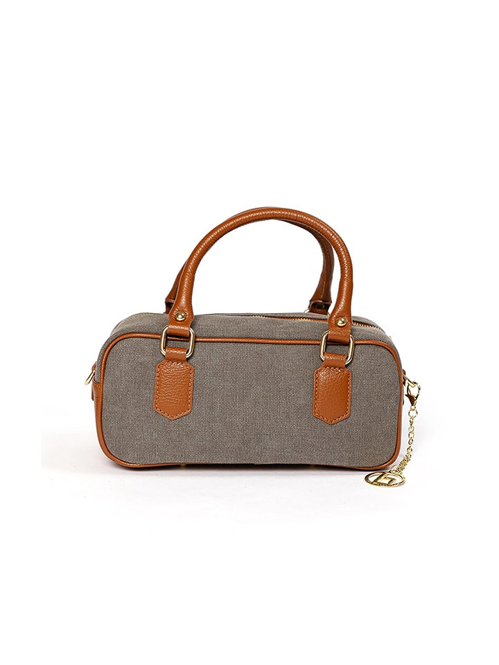 Lia Biassoni Skórzana torebka "Folgorida" w kolorze szaro-karmelowym - 27 x 12 x 12 cm rozmiar: onesize