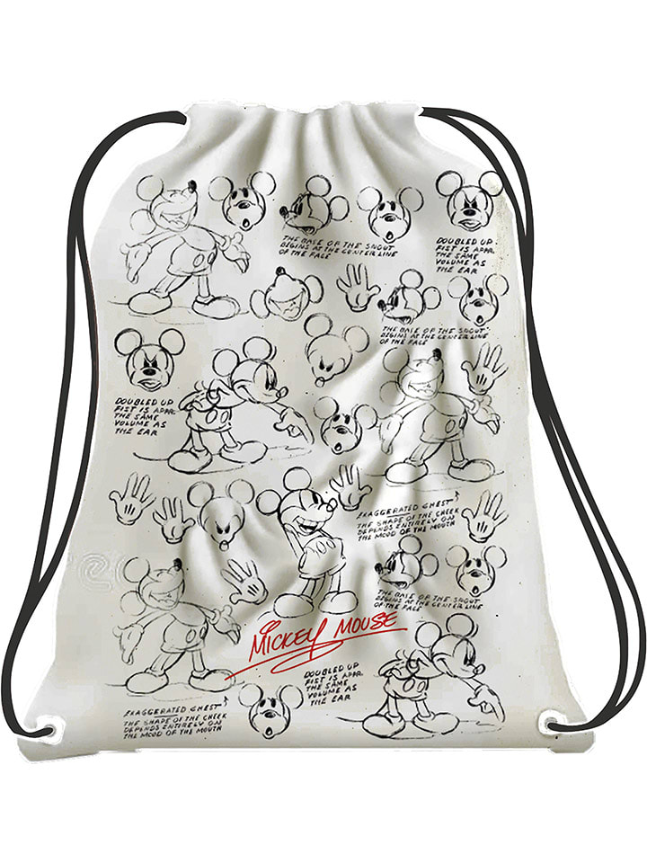 Disney Mickey Mouse Worek sportowy "Mickey Mouse" w kolorze czarno-białym - 34 x 44 x 2 cm rozmiar: onesize