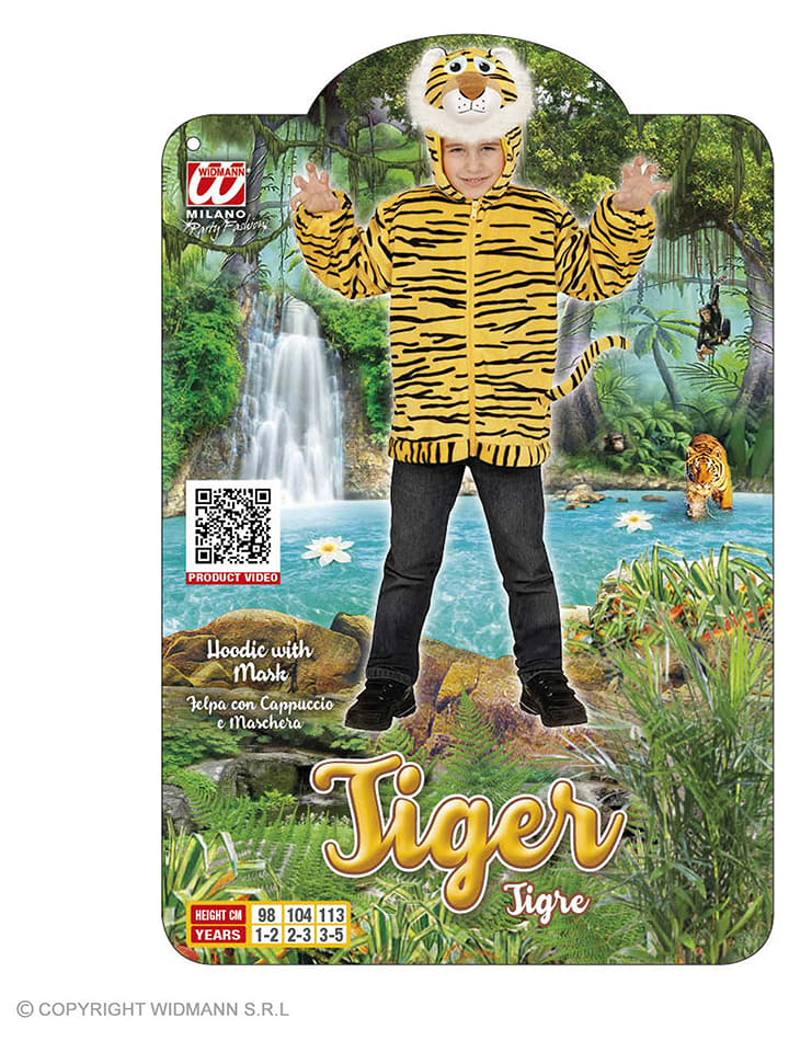 Carnival Party Góra kostiumowa "Tiger" w kolorze żółtym rozmiar: 110