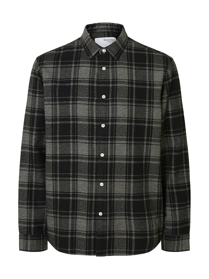 SELECTED HOMME Koszula "Noah" w kolorze szaro-czarnym rozmiar: XL