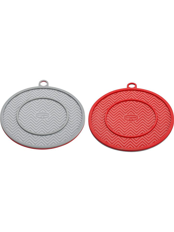 Dr. Oetker Silikonowa podkładka "Flexxible" w kolorze szaro-czerwonym - Ø 18,5 cm rozmiar: onesize