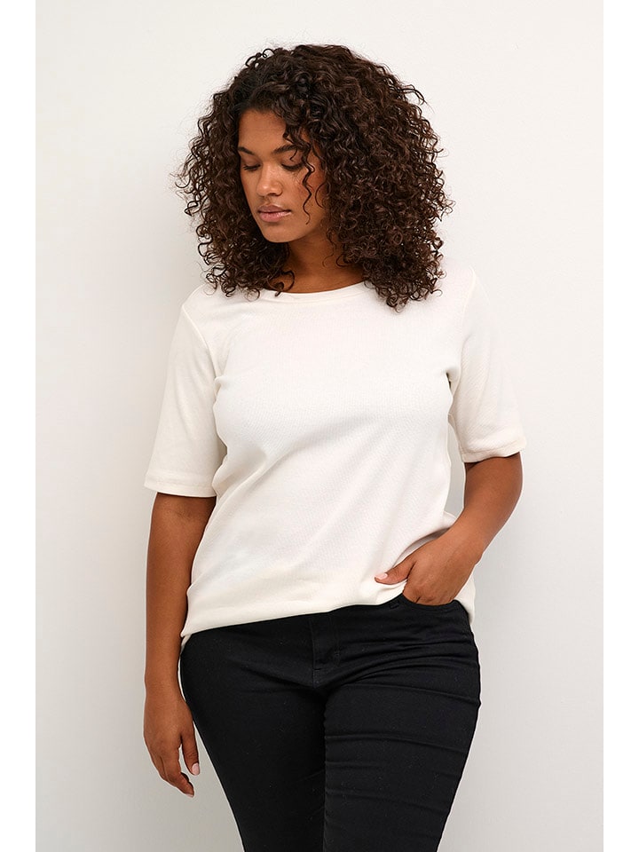 Kaffe Koszulka w kolorze kremowym rozmiar: M